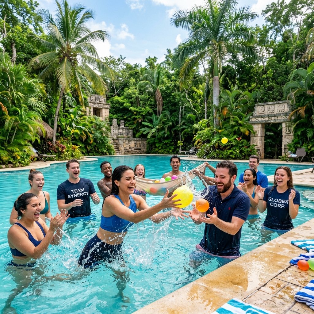 Actividades de integración en la alberca recreativa